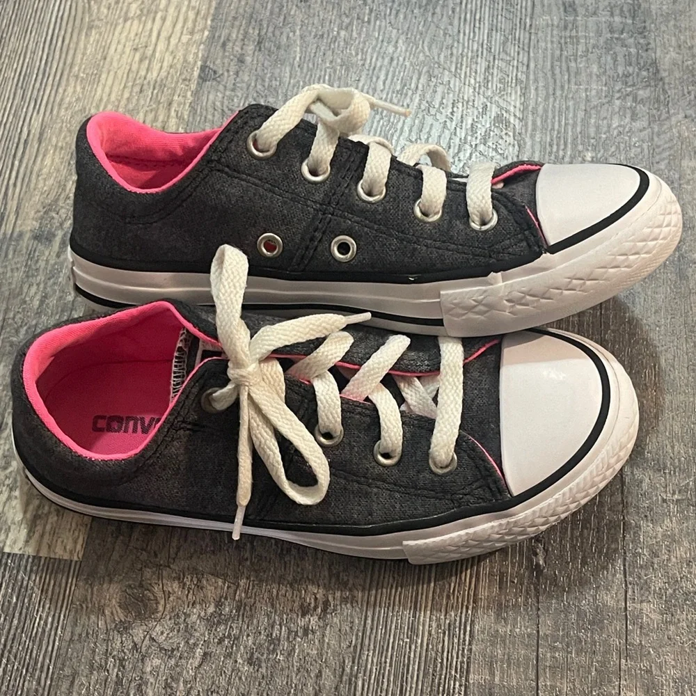 Girls Converse Kids Sneakers Black Pink Gray